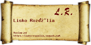 Lisko Rozália névjegykártya